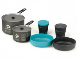 Set Alphaset 2.2 cani, boluri si 2 oale din aluminiu anodizat