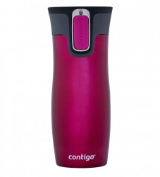 Cana termos Contigo West Loop cu pereti dubli si mecanism autoseal, 470 ml, raspberry