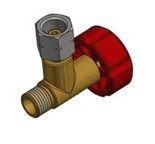 Robinet gaz 90° cu filet 1/4” exterior (pe stanga) si filet 1/4” interior (pe stanga)