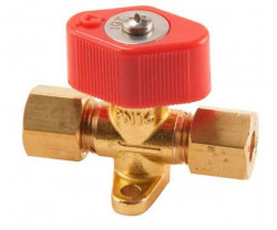 Robinet gaz cu conexiune teava 8 mm si suport de montaj integrat