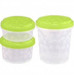 Set 3 caserole rotunde cu capac