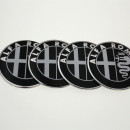 Centros de Jantes em 3D Alfa Romeo pretos 56mm