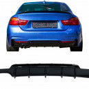 Difusor BMW Série 4 F32 F33 F36 (2013-2019) Coupé Cabrio M Design Esquerda Dupla Saída Piano Preto