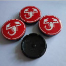 Centros de Jantes Abarth Vermelhos 56/52mm