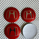 Centros de Jantes 3D Honda 56mm vermelhos