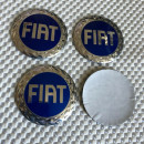 Centros de Jantes em 3D Fiat 56mm azul/prata