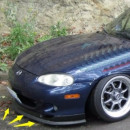 Lip frontal universal de borracha adapável em Mazda MX5 MK1