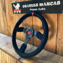 Volante de Competição Plano em camurça risca vermelha