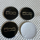 Centros de Jantes em 3D Fiat 500 56mm pretos