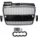 Grelha frontal Audi A4 B7 RS4 preta e cromada