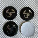 Centros de Jantes em 3D Abarth 56mm pretos