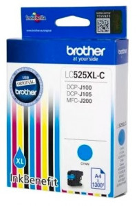Brother LC525XL C, Cartus original, Cyan, 1300 pagini