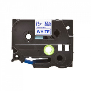 Brother TZE-263, Banda continua laminata compatibila, Albastru pe banda alba, 36mm x 8m - i-Aicon