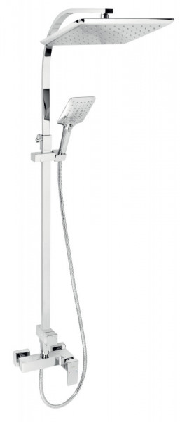 Set 2 in 1 Edge: 57062 baterie perete dus, cu set bara dus cu suport culisant, dus fix si para dus mobila, crom - SET069/36,0