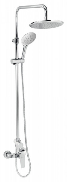 Set 2 in 1 Heda: 40062 baterie perete dus, cu set bara dus cu suport culisant, dus fix si para dus mobila, crom - SET068/40,0