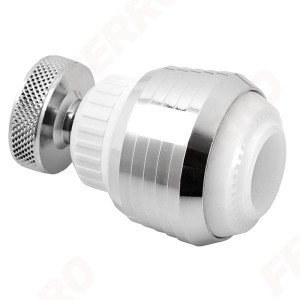 Regulator de debit scurt cu 2 functii, crom/alb pt. baterii spalator