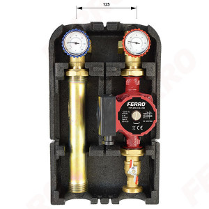 Grup de pompare 1 1/2"x1" pentru instalatii incalzire cu pompa GPA II 25-6-130