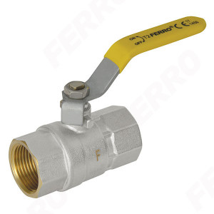 Robinet trecere din alama pt. gaz 1/2" FI-FI cu sfera si maneta