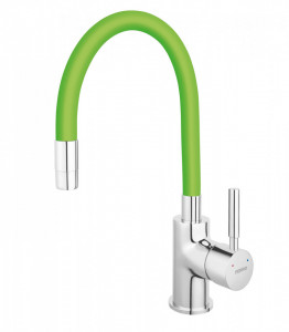 Baterie stativa spalator Zumba, crom/verde, pipa elastica - BZA4G
