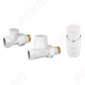 Set robineti radiator drepti 1/2" tur termostatic+retur+cap termostat GT30