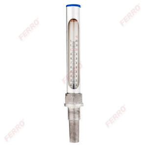 Termometru cilindric drept 3/4", 150 °C, din aluminiu