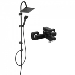 Coloana de dus Ferro ,fix si mobila,cu baterie cada/dus,negru mat