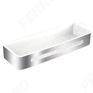 Etajera dus mare Yacore, alb/inox