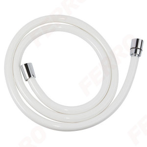 Furtun flexibil dus conic, PVC 150 cm, alb/crom