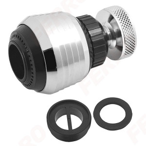 Regulator de debit pivotant, crom/negru pt. baterii spalator