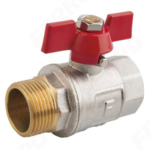 Robinet trecere din alama pt. apa PN25, 1 1/4" FI-FE cu sfera si fluture
