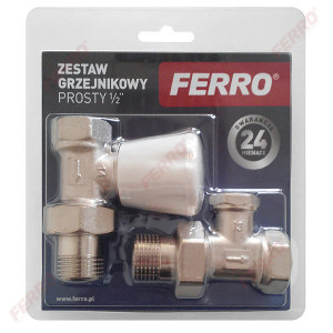 Set robineti radiator tur/retur drepti 1/2"