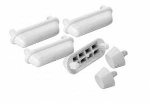 Set tampoane sustinere capac WC, alb