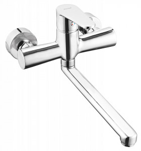 Baterie Perete Lavoar/Spalator Algeo, Pipa 22Cm, Crom