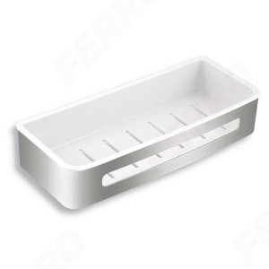 Etajera 30 cm Yacore, alb/inox