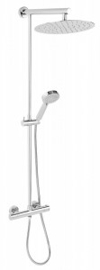 Set 2 in 1 Trevi: TRV7 baterie perete dus termostatata cu set bara dus cu suport culisant, dus fix si para dus mobila, crom - NP75-TRV7U