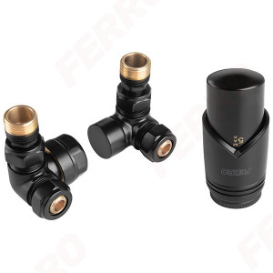 Set Robineti Rad. Colt. 1/2" Tur Term, Retur, Cap, Negru