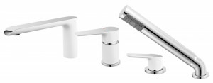 Adore White/Chrome - baterie cu montaj pe cada (4 gauri pentru montaj)