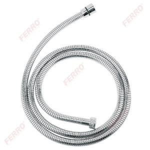 Furtun flexibil dus conic, metalic 175 cm, crom