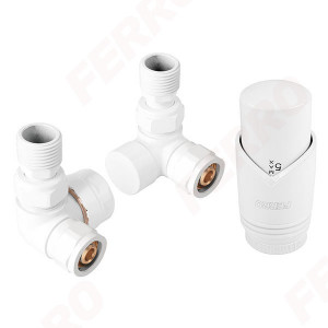 Set robineti radiator axiali 1/2" tur termostatic+retur+cap termostat GT30