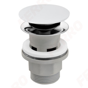 Ventil lavoar click-clack din ABS 1 1/4" cu preaplin, ceramic alb