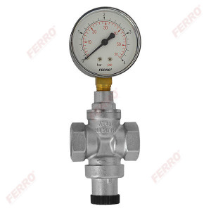 Reductor de presiune cu manometru 1/2" PN16 1-4 bar