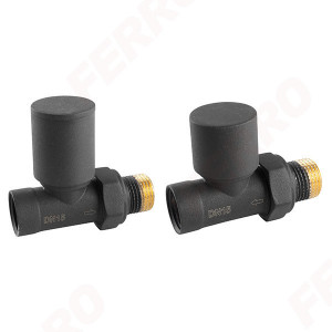 Set robineti tur/retur radiator drepti 1/2", antracit