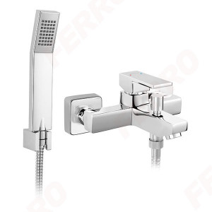 Baterie perete cada/dus Zicco, crom cu accesorii