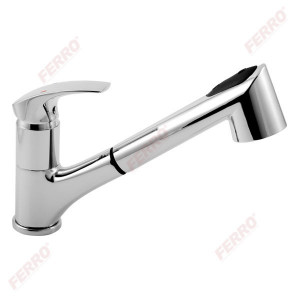 Baterie stativa spalator Metalia 57, crom cu dus extractibil - 57081,0