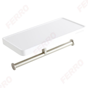 Etajera cu porthartie Yacore, alb/inox