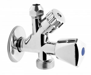 Robinet coltar combinat 1/2"x3/4"x1/2" cu robinet masina de spalat, crom