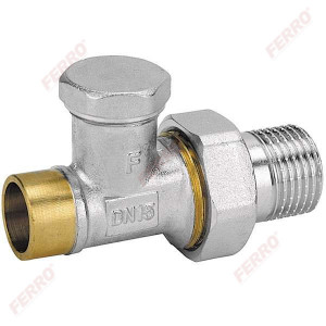 Robinet radiator retur drept 1/2"x15 mm pentru lipire