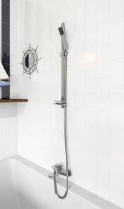 Set FERRO STRATOS 3in1 Baterie stativa lavoar + Baterie perete cada/dus + Set dus cu para dus 1 functie, ploaie, crom