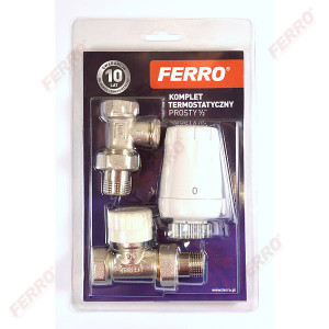 Set robineti radiator drepti 1/2" tur termostatic+retur+cap termostat GT11
