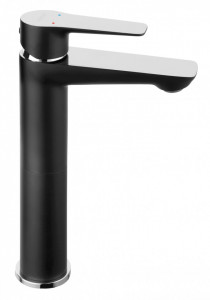 Baterie Stativa Lavoar Inalta Adore Black, Negru/Crom, Pipa